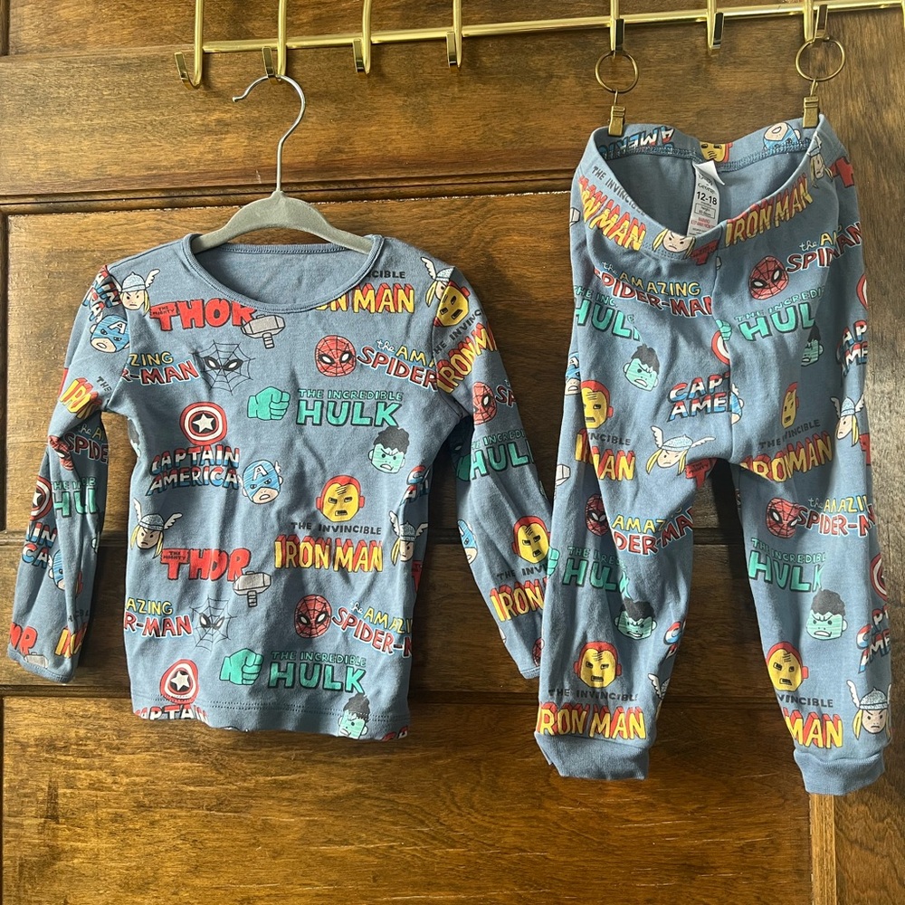 Marvel | George Kids Pajamas - Blue Superhero 12-18 months (100% cotton)